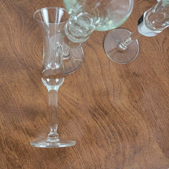 Vintage MCM Blown Clear Glass Cordial Liquor Cocktail 6" Tall Set of 4‎ Glasses - Picture 11 of 13